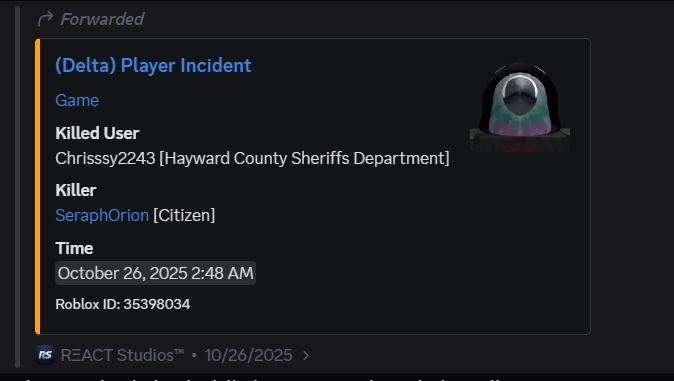 Kill log of my buddy who was killed through the wall by the guy inside the bank.
